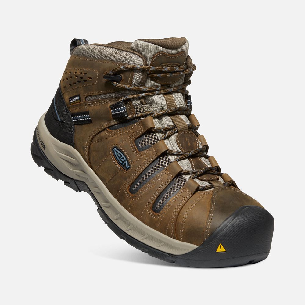 Keen Trekking Bot Erkek Kahverengi - Flint Ii Waterproof (Steel Toe) - Türkiye EAGV47123